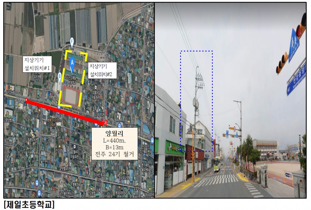 1_2_안강 제일초등학교 지중화 사업 위치도
